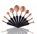 10Pcs Rose Gold Sliver Shell Makeup Brushes Set