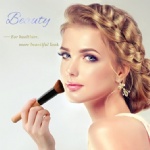 New Flat Angled Wooden Makeup Brush 